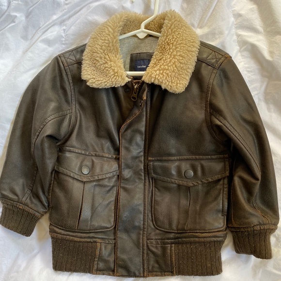 baby leather bomber jacket